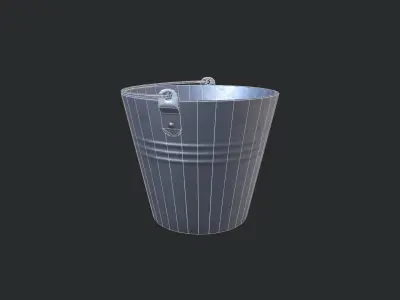 Galvanized Bucket Low-poly 3D model