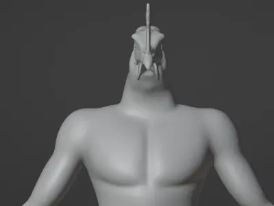 Chicken-Man Rigged and Textured Low-poly 3D model