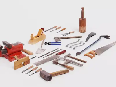 -Used Tools- Low-poly 3D model