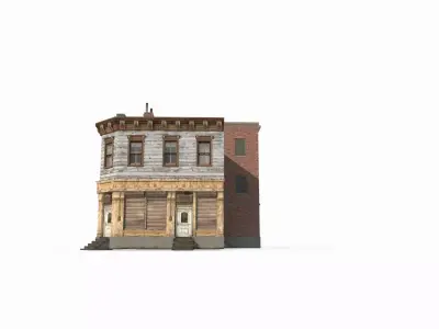 Modern urban architecture buildings and shops 3D model