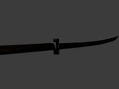Katana Sword Game-Ready Low Poly 3D Model with PBR Textures Free low-poly 3D model