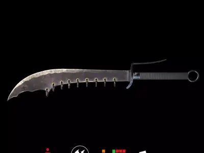 HIE Game Ready Chinese Big Knife N2 3D model