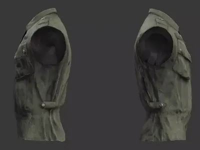 Military Sleeveless Combat Shirt Olive - Game Ready Low-poly 3D model