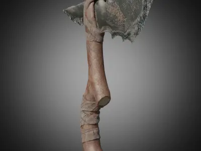 Low-poly stone axe Free low-poly 3D model