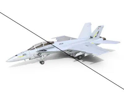 F-18F Super Hornet Low-poly 3D model