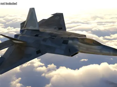Lockheed Martin F 22 Raptor Rigged 3D model