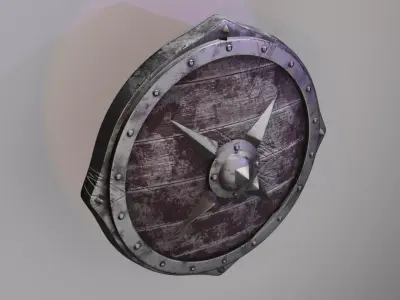 Viking War Shield Low-poly 3D model