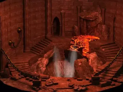 Cave entrance Cave underground hell  Magmas Craters mountains  3D model