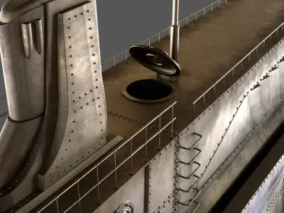 Steampunk Submarine 3D Model 3D model