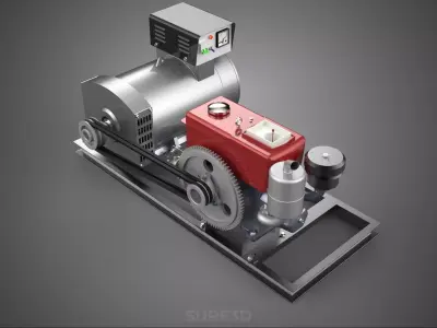 STANDARD DIESEL ELECTRICAL GENERATOR SETS BACKUP POWER GENSET KW 3D model