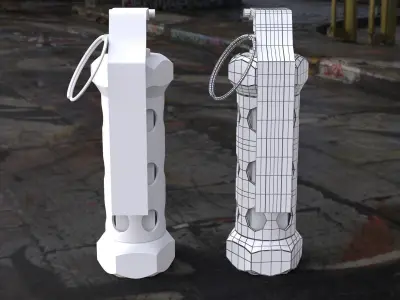Flashbang - Stun Grenade  Low-poly 3D model