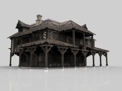 Medieval house fantasy 18 Low-poly 3D model