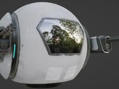   Sci-Fi Droid Robot 3D model