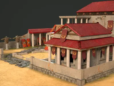 Romans Training Camp Low-poly 3D model
