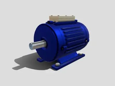 Machine - Single Phase Motor Low-poly 3D model