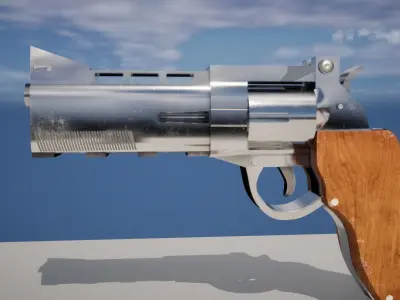 3D Revolver Low-poly 3D model purchase