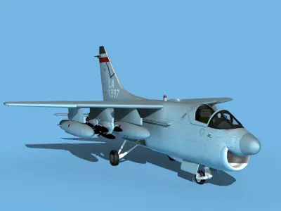 Chance Vought A-7E Corsair II V08 USAF 3D model