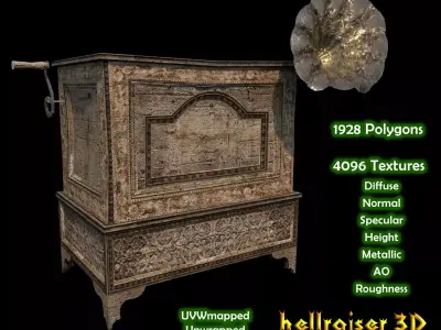 Gramophone - PBR - Textured Low-poly 3D model