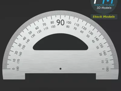 Protractor degree compass 3D model