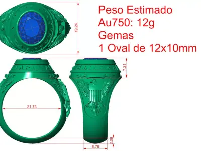 USA Army Ring 3D print model