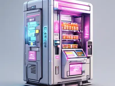 Futuristic Vending Machine 3D Model Low-poly 3D model purchase