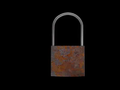  old rusty lock 3d model 3D model