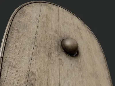 Slavic kite wooden shield-base Low-poly 3D model