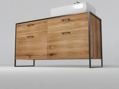 Bathroom cabinet with sink 3D model purchase