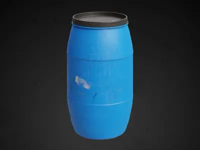Plastic Drum Game-Ready Low-poly 3D model