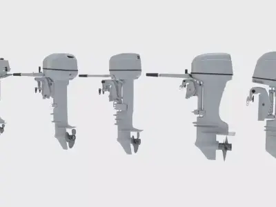 Outboards Set of 5 pieces 3D model