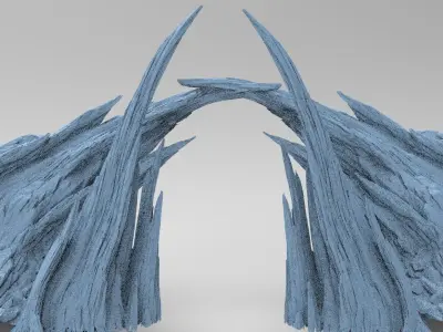 Sci fi Magma Cliff bridge 3  3D model