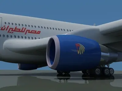 Egypt Air Airbus With Textures 3D model
