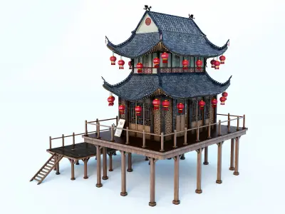 Chinese house 3D model by mohkkf