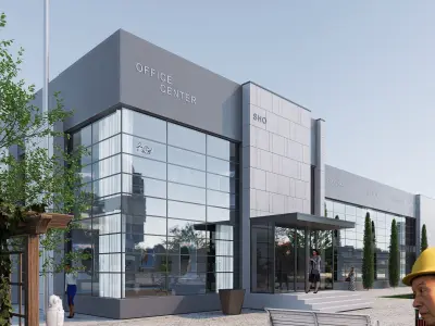 office building Low-poly 3D model 5