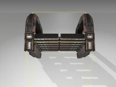 Futuristic Stairs - 10 - Rusty Textures Low-poly 3D model