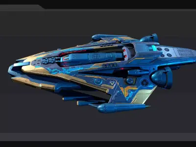 BB2 - GUARDIAN Frigate Low-poly 3D model
