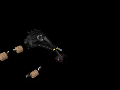 Bike prototipe Low-poly 3D model