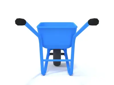 Low Poly Cartoon Wheelbarrow Low-poly 3D model