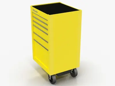 Tool Storage End Yellow Low-poly 3D model