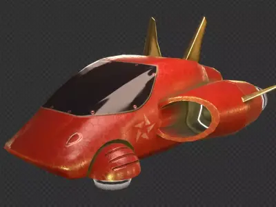 Hover spaceship Low-poly 3D model