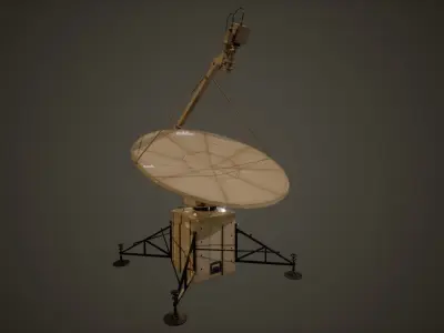 Animated Military Radar Low-poly 3D model