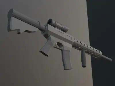 Low Poly Gun M4 Carbine Low-poly 3D model