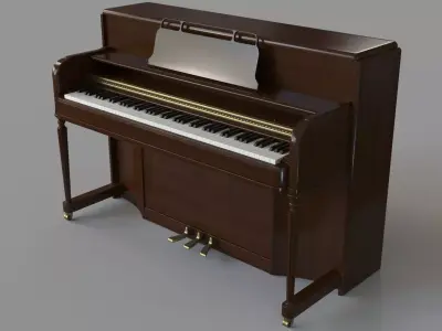 Old Vintage Upright Piano 3D model