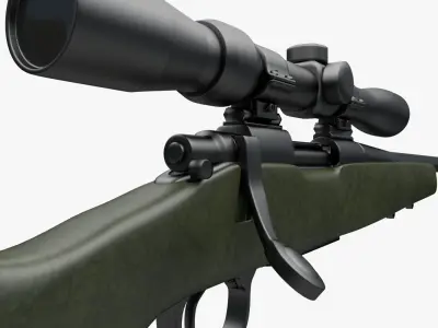 Remington 700 xcr  3x9 scope 3D model