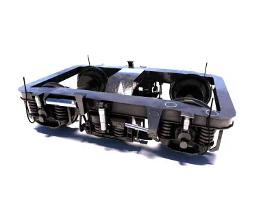 Train bogey PBR Low-poly 3D model