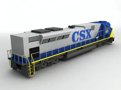 SD70 ACe Locomotive Train CSX Low-poly 3D model