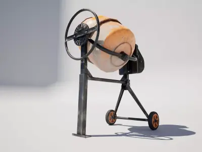 Concrete Cement Mixer Low-poly 3D model