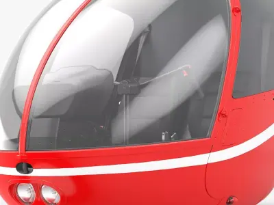 Helicopter Dual Seat Cockpit Red 3D model