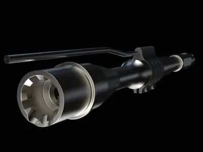 AR15 - M4A1 - barrel and gas block  - NATO - High-poly 3D model