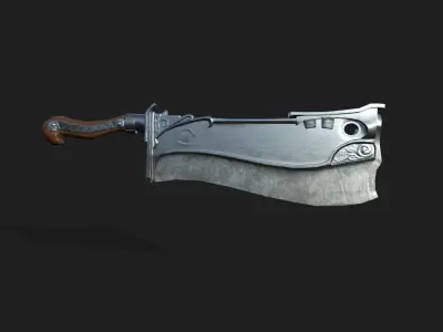Cleaver 1 sword Low-poly 3D model